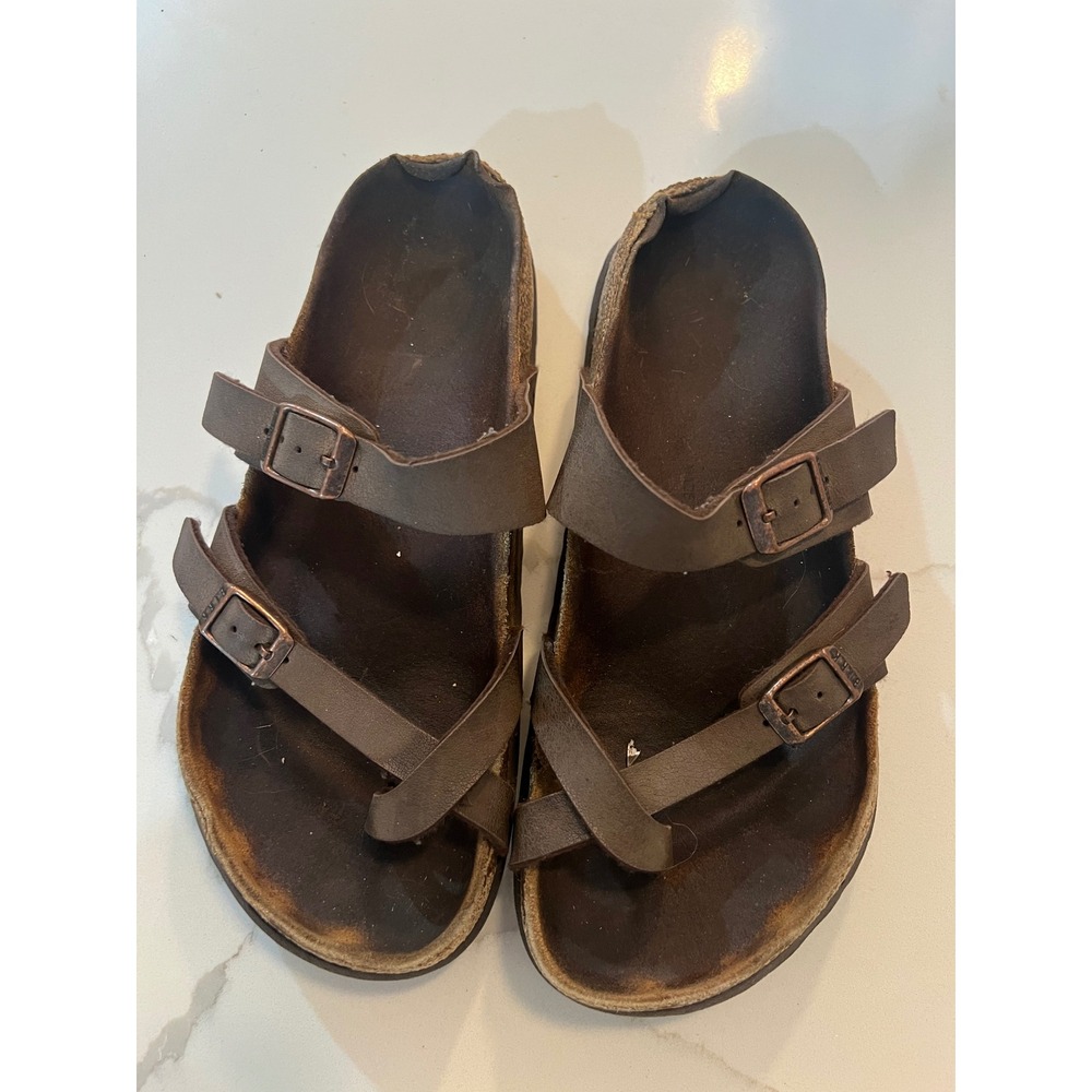 Birkenstock Mayari Brown Strappy Toe Loop Sandals Womens 8.5